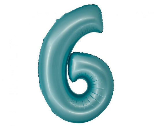 Folijski balon Smart, brojka 6, j. plava mat, 76 cm KK