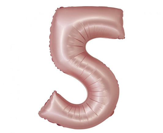 Folijski balon Smart – broj 5, mat svijetlo roza, 76 cm