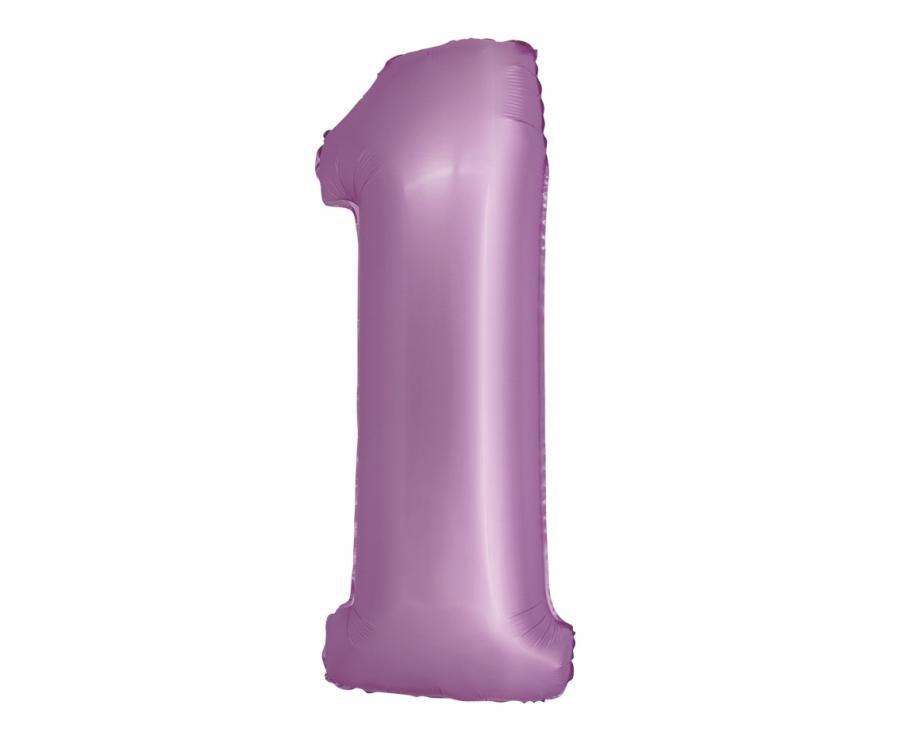Balon folijski smart, broj 1, lavanda mat, 76 cm kk