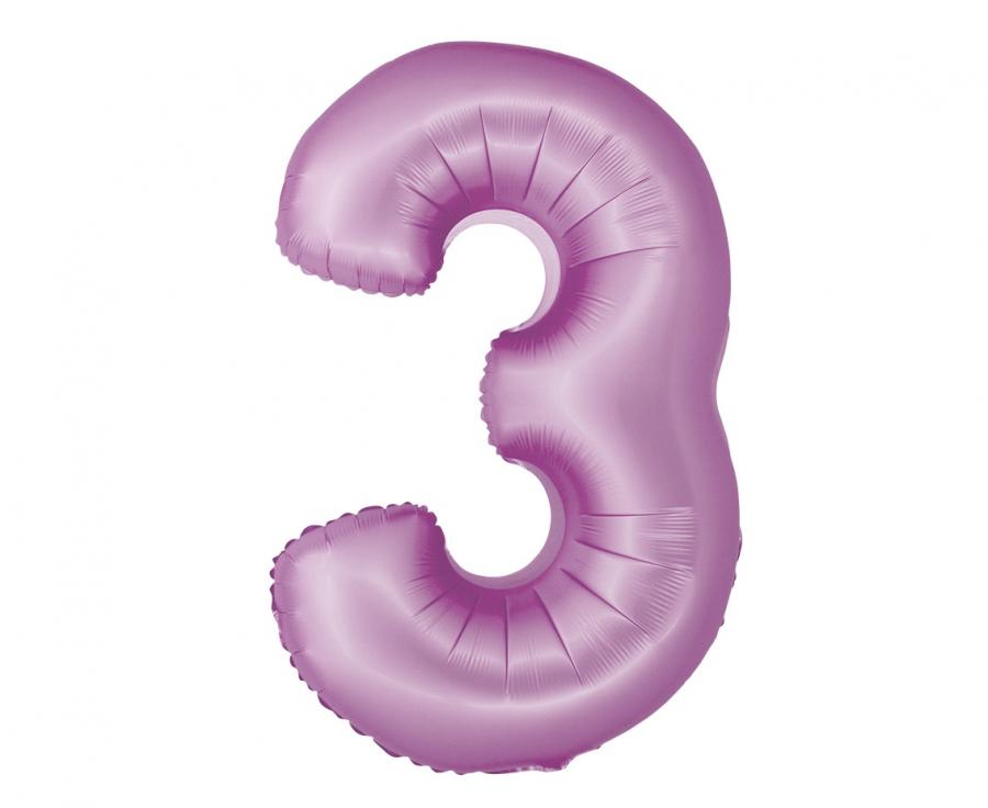 Balon folijski smart, broj 3, lavanda mat, 76 cm kk