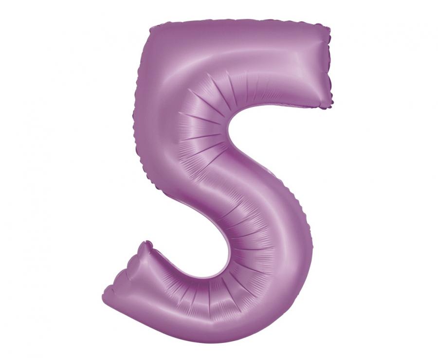 Balon folijski smart, broj 5, lavanda mat, 76 cm kk