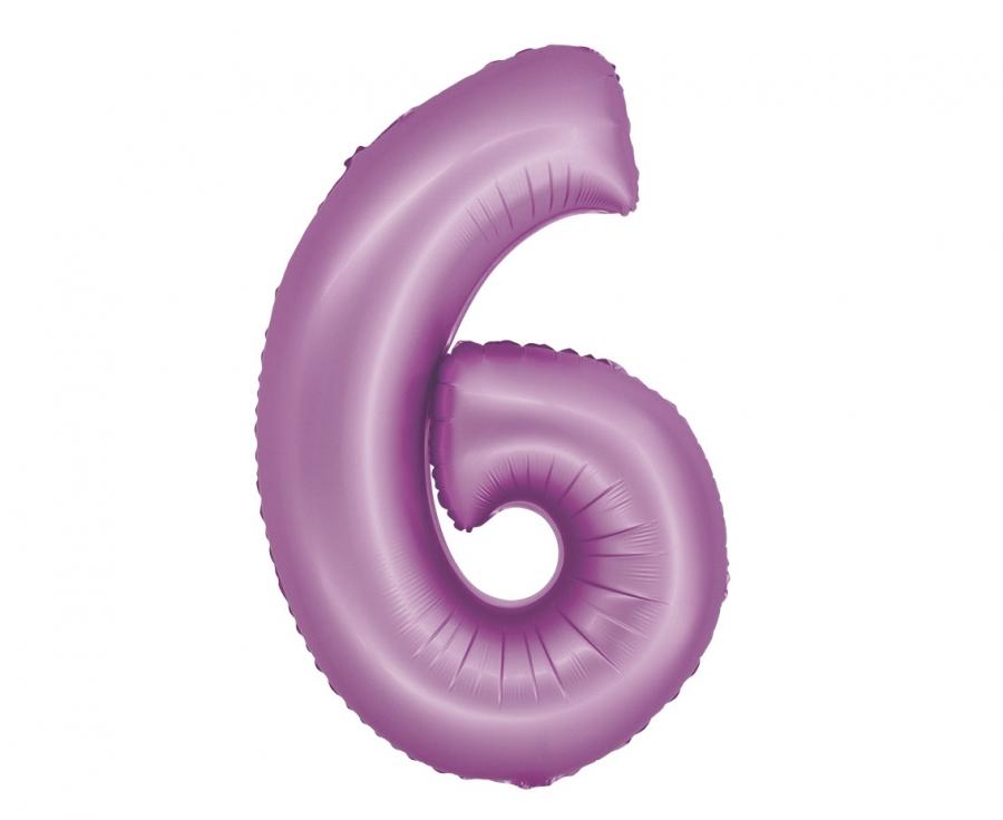 Balon folijski smart, broj 6, lavanda mat, 76 cm kk