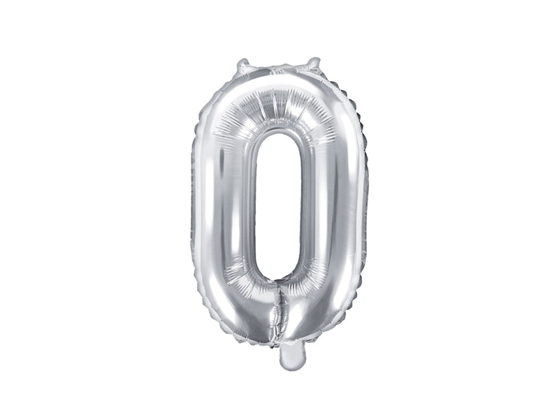 Folijski balon broj "0", 35 cm, srebrni