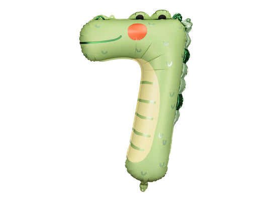 Folija balon broj 7 – krokodil, 56 × 85 cm, mix