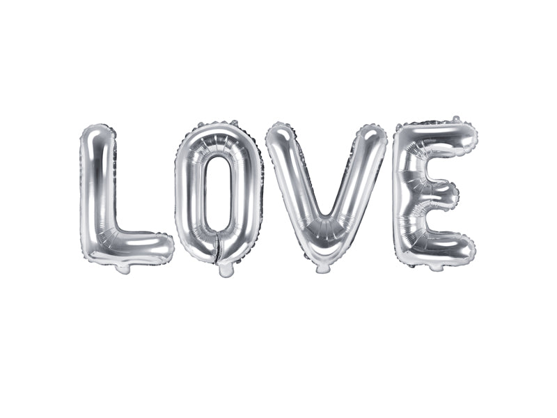 Folijski balon Love 140x35 cm srebrni