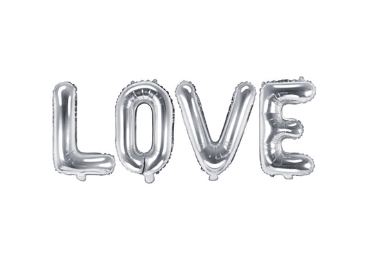Folijski balon Love 140x35 cm srebrni