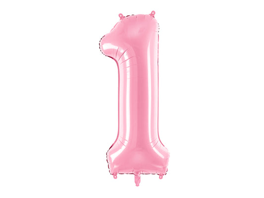 Folijski balon Broj 1 – ružičasti – 86 cm