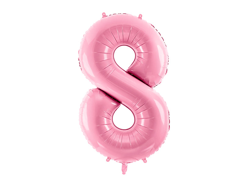 Folijski balon Broj 8 – ružičasti – 86 cm