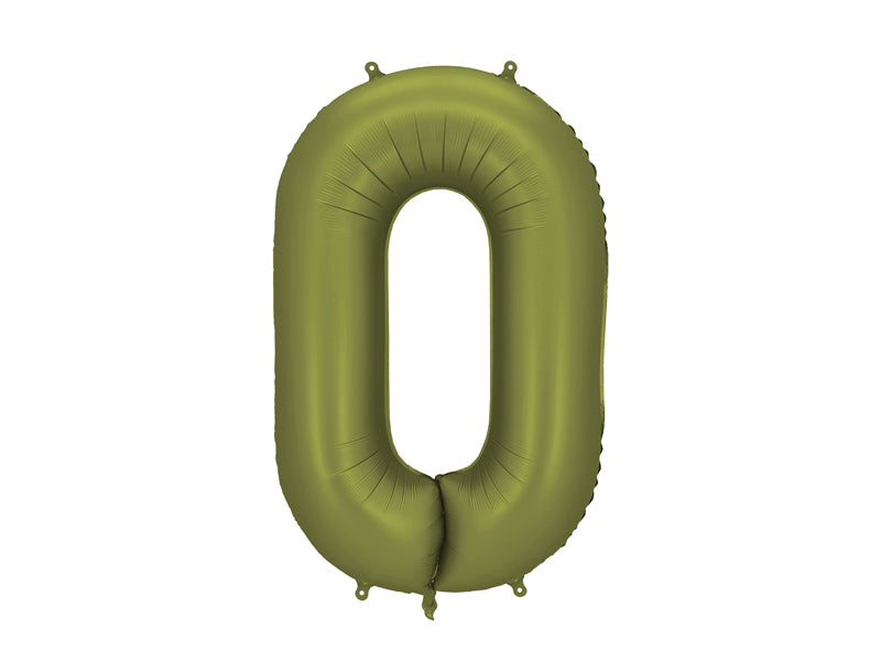Folijski balon broj 0 86 cm maslinasti olive