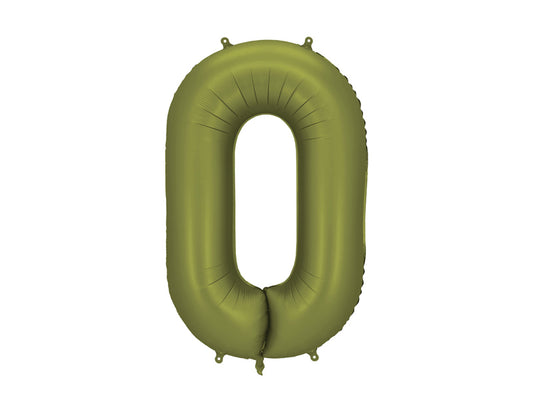 Folijski balon broj 0 86 cm maslinasti olive