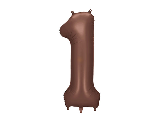 Folijski balon broj 1 86 cm mocha