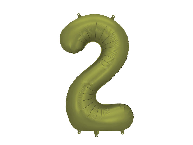 Folijski balon broj 2 86 cm maslinasti olive