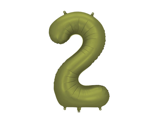 Folijski balon broj 2 86 cm maslinasti olive