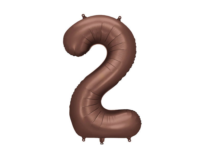 Folijski balon broj 2 86 cm mocha