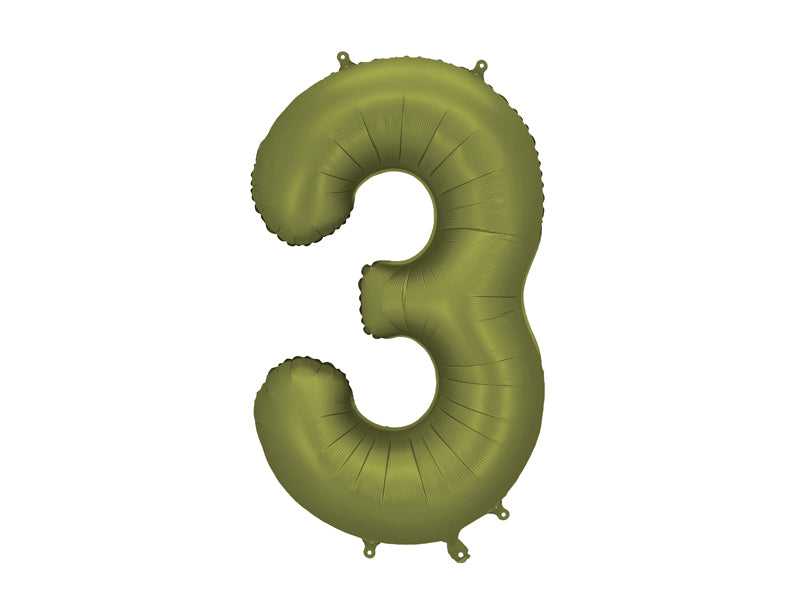 Folijski balon broj 3 86 cm maslinasti olive