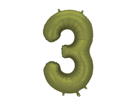 Folijski balon broj 3 86 cm maslinasti olive