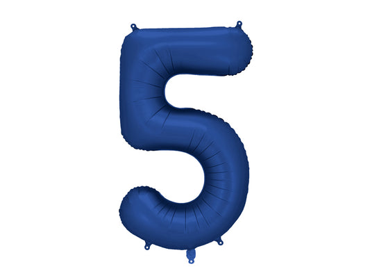 Folijski balon broj 5 86 cm tamno plavi navy
