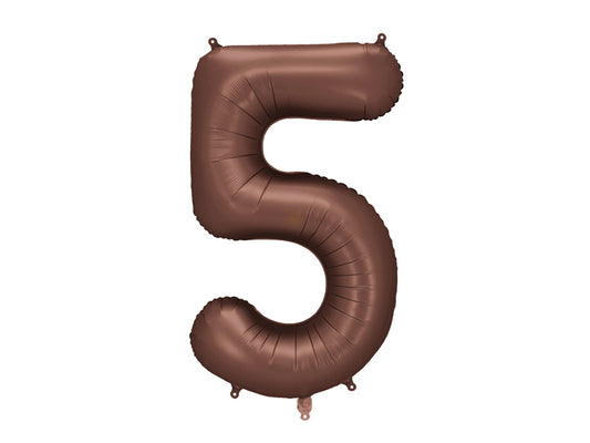 Folijski balon broj 5 86 cm mocha