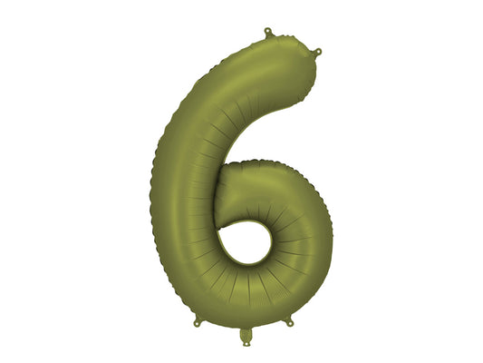 Folijski balon broj 6 86 cm maslinasti olive