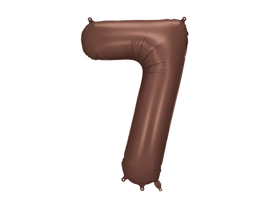 Folijski balon broj 7 86 cm mocha