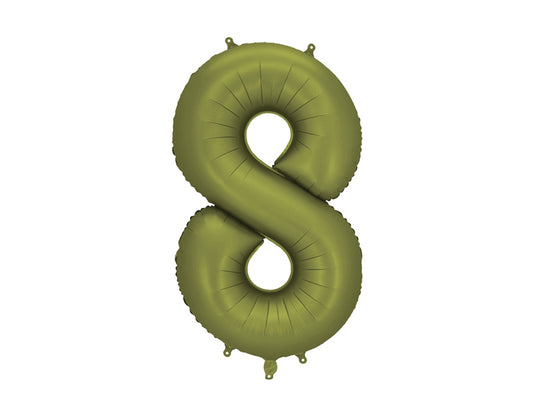 Folijski balon broj 8 86 cm maslinasti olive