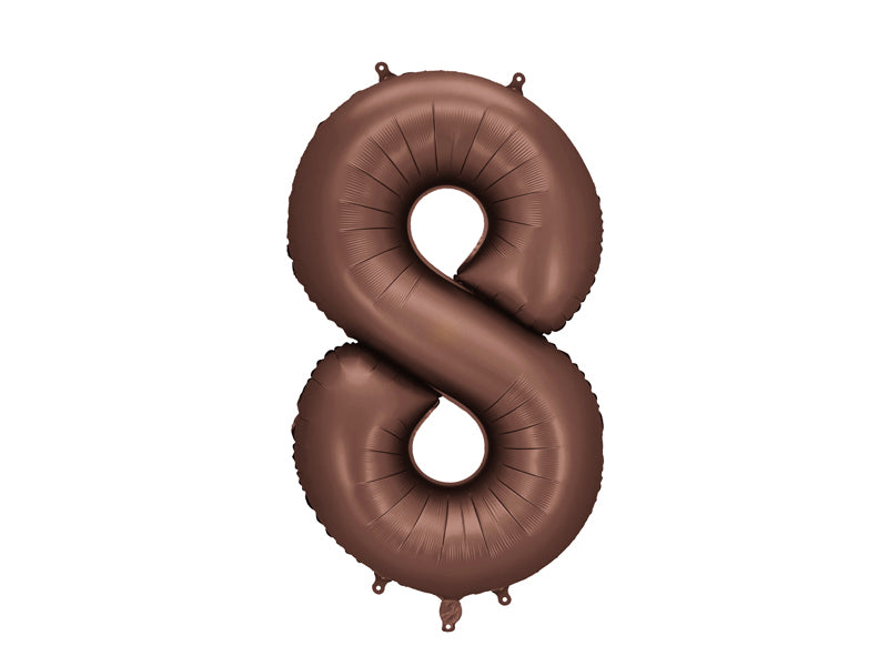 Folijski balon broj 8 86 cm mocha
