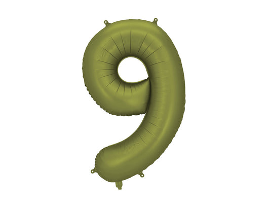 Folijski balon broj 9 86 cm maslinasti olive