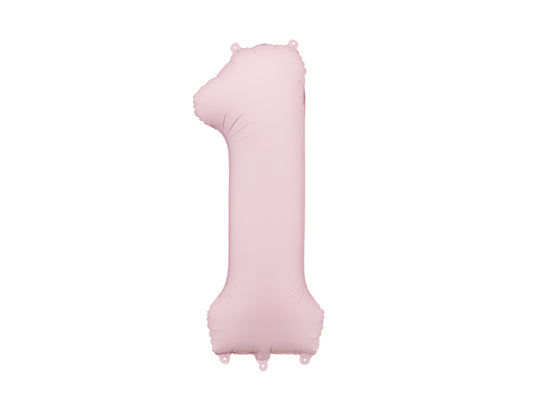 Folijski balon broj 1 86 cm svijetlo rozi
