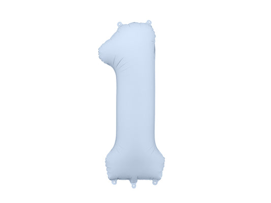 Folijski balon broj 1 86 cm misty blue
