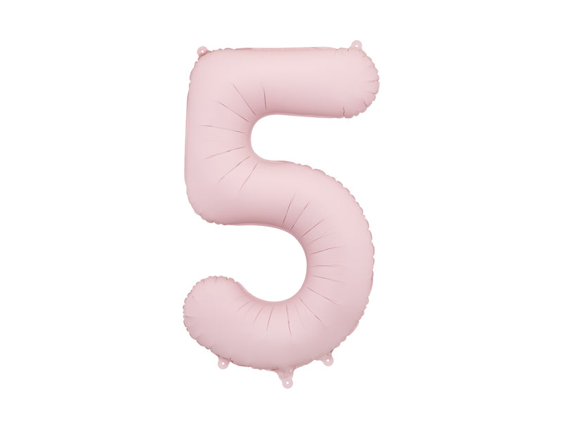 Folijski balon broj 5 86 cm svijetlo rozi