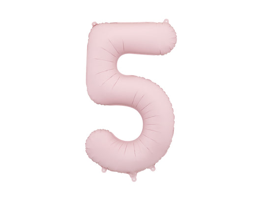 Folijski balon broj 5 86 cm svijetlo rozi