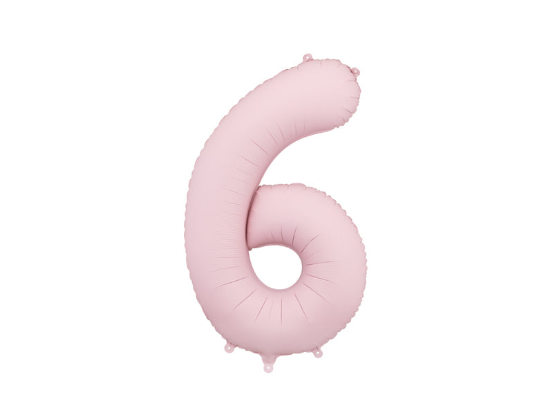 Folijski balon broj 6 86 cm svijetlo rozi