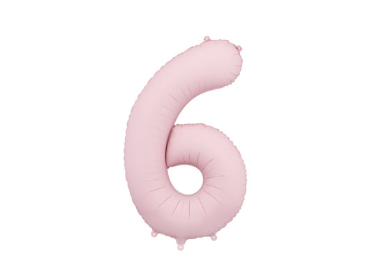 Folijski balon broj 6 86 cm svijetlo rozi