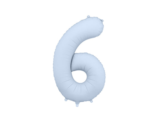 Folijski balon broj 6 86 cm misty blue