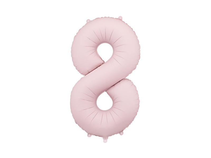 Folijski balon broj 8 86 cm svijetlo rozi