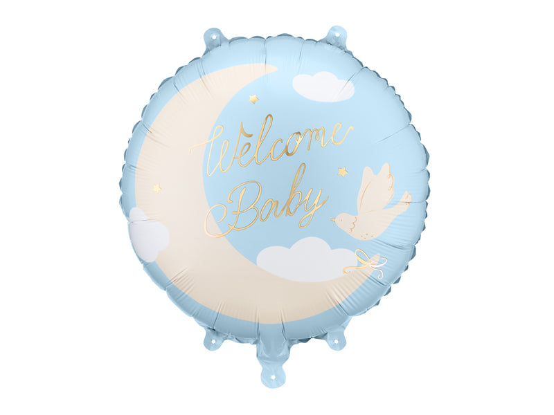 Folijski balon "Welcome Baby", 35x35 cm, svijetloplavi