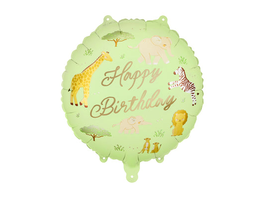 Folijski balon Happy Birthday Safari, 35x35 cm