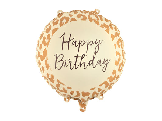Folijski balon Happy Birthday leopard, 35x35 cm