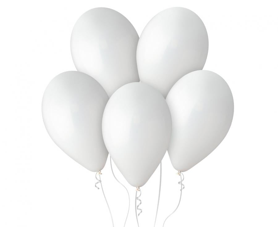 Baloni G120 pastel 13" - 33cm - bijele 01 Gemar