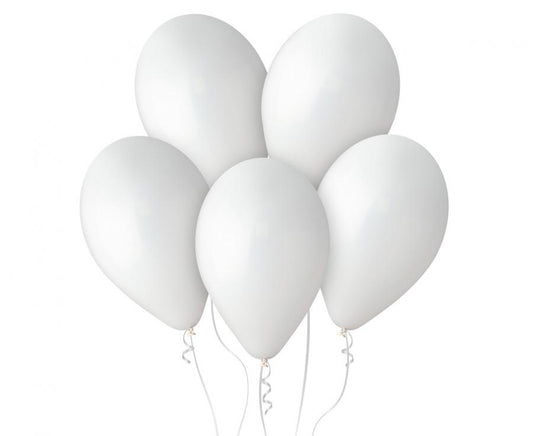 Baloni G120 pastel 13" - 33cm - bijele 01 Gemar
