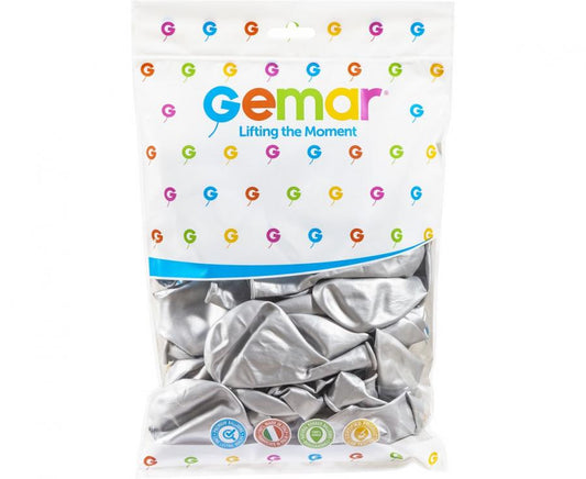 Baloni GB120 shiny 13"-33cm - srebrni Gemar