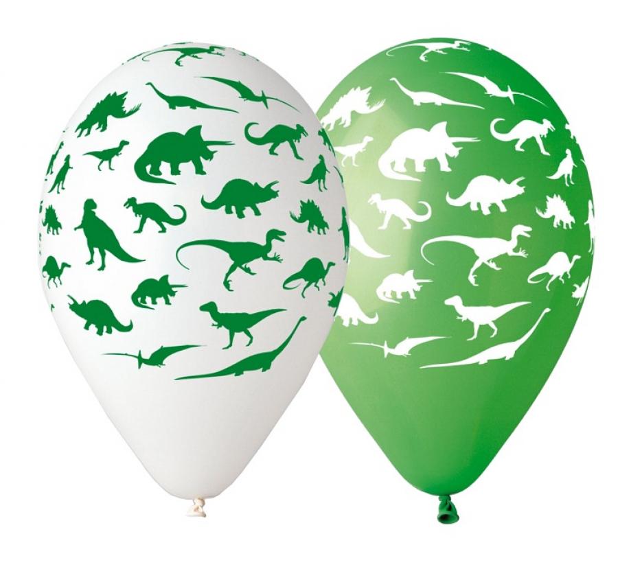 Baloni Gemar Premium 12" – 30 cm, dinosauri, 5 kom/paket