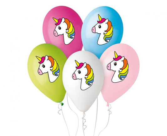 Baloni Gemar Premium 12" – 30 cm, jednorog, 5kom/paket