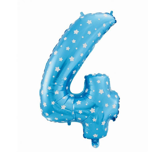Folijski balon "brojka 4", plava, 61 cm KK