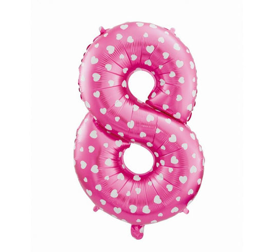 Folijski balon "brojka 8", roza, 61 cm KK
