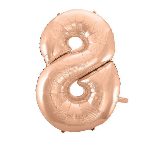 Folijski balon B&C "brojka 8", ružičasto-zlatna, 92 cm