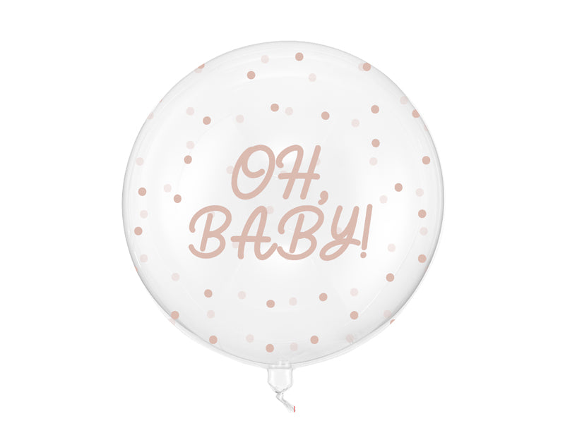 Bubble balon Oh baby, 60 cm, prozirni